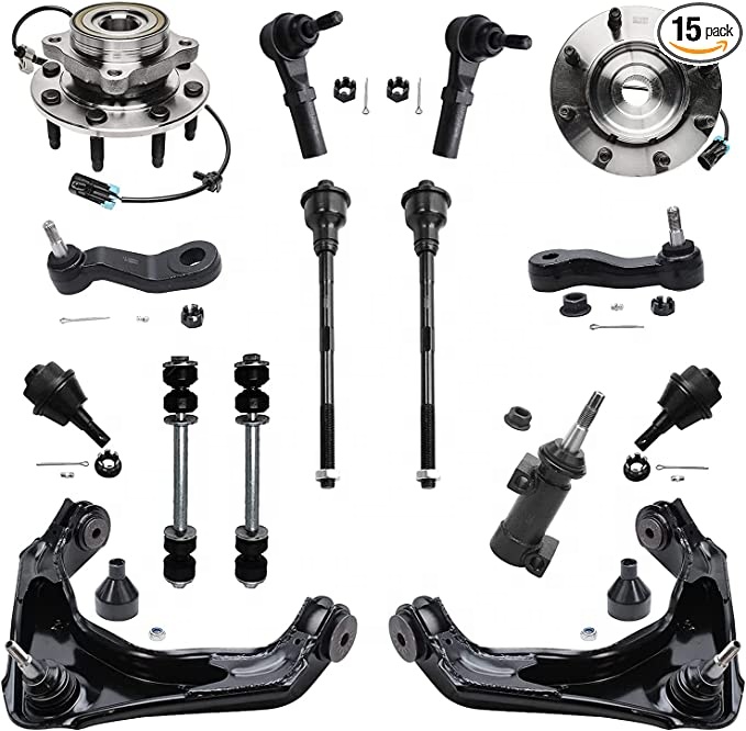 ATTAIN Detroit Axle Silverado Sierra 2500 3500 Lugs Front Wheel Hub Bearing Upper Control Arm Ball Joint Suspension kit