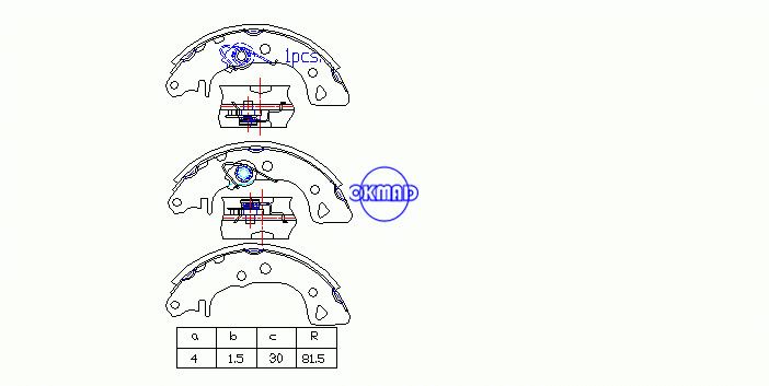 CITROEN AX SAXO PEUGEOT 106 I II PARTNER Box Drum Brake shoes OEM:4241.E7 FSB232 GS8271, OK-BS398
