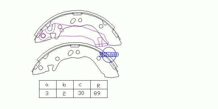 HYUNDAI ACCENT I Saloon (X-3) Drum Brake shoes FMSI:1379-S707 OEM:58305-22A01 FSB605 MK11162 GS8658, OK-BS445