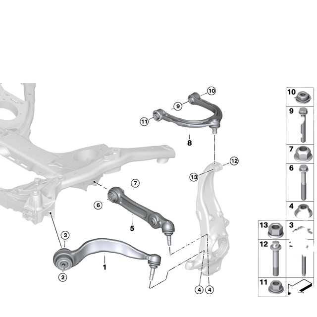 Auto Parts Front Wishbone Bracket With Rubber Mount Left for BMW X1 X2 OE 31126874341 3112 6874 341