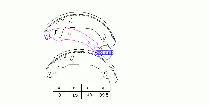 RENAULT SUPER 5 Drum Brake shoes OEM:7701202661 FSB243 GS8211, OK-BS490