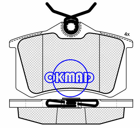 AUDI CITROEN PEUGEOT RENAULT ROEWE SEAT SKODA VW VOLKSWAGEN PASSAT GOLF JETTA ZHONGHUA Brake pad FMSI:7773-D10237920-D10177773-D894 OEM:4D0 698 451 D