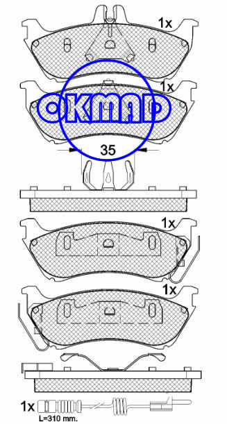 MERCEDES-BENZ ML320 ML350 ML430 M-CLASS (W163) Brake pad FMSI:7750-D875 OEM:1634201420 FDB1608 TRW:GDB1456 WVA:23189 23190 23192 23718, F875