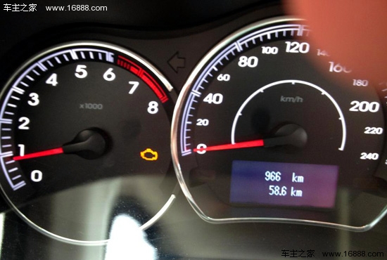 Is the engine fault light on due to the three-way catalytic converter?