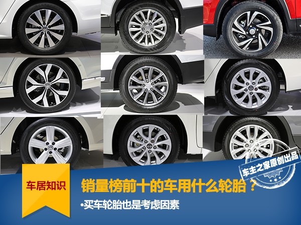 What tires do the top ten car sales use? Which is the most conscience?