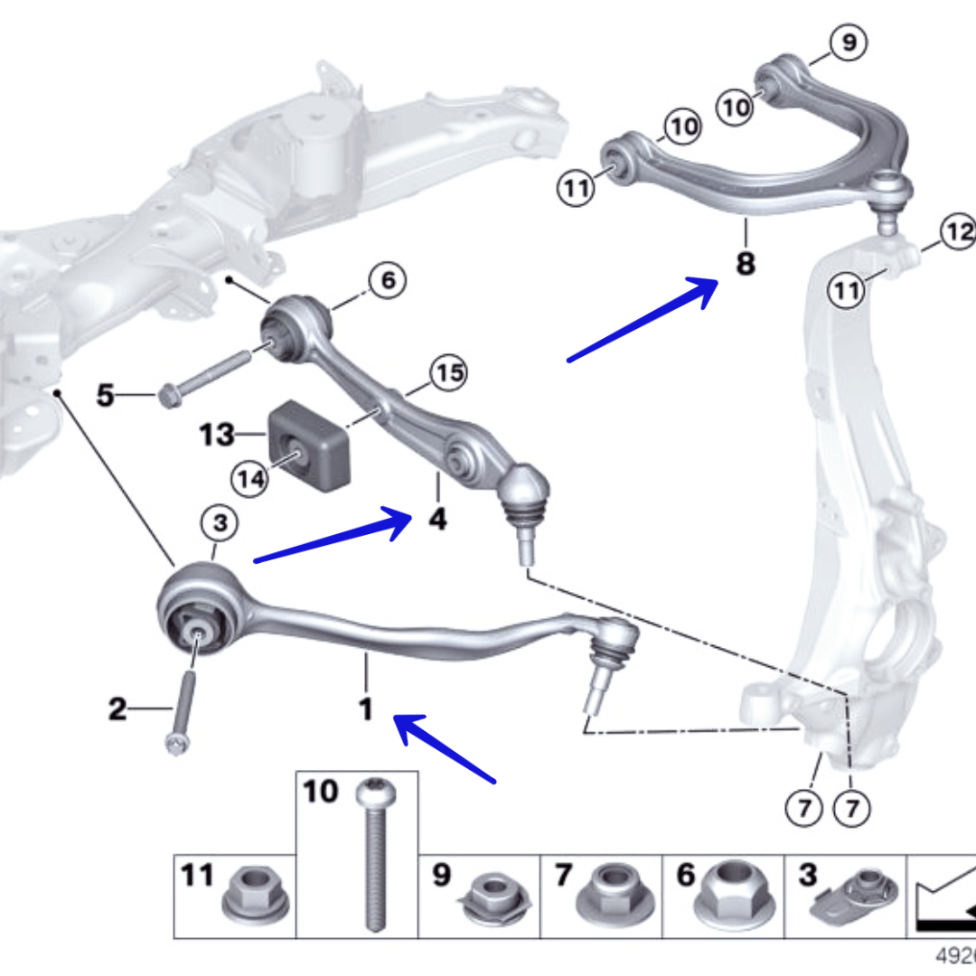 31106878081 106893549 31106883115 Front control arm For BMW X5 G05 X6 G06 X7 G07 control arm kit Control arms combination 31106878081 106893549 31106883115 Front control arm For BMW X5 G05 X6 G06 X7 G07 control arm kit Control arms combination