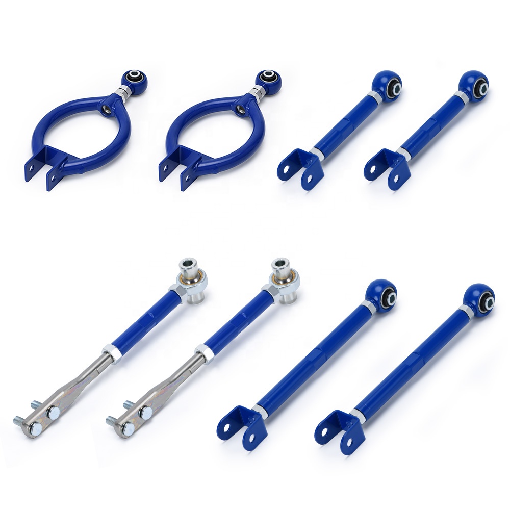 PARA 89-94 240SX S13 Camber + Brazo de tracción + Tensión + Brazo trasero Ajustable Azul 9816+9823+9836+9805